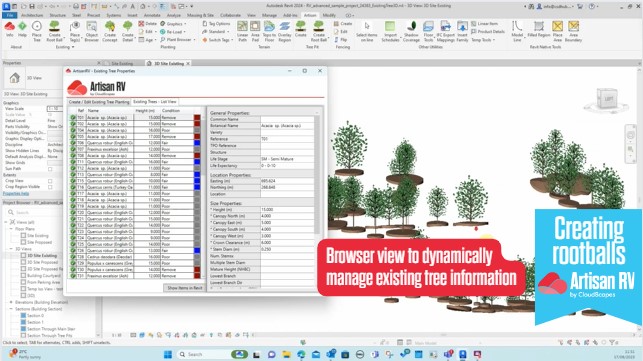 Create rootballs for existing trees