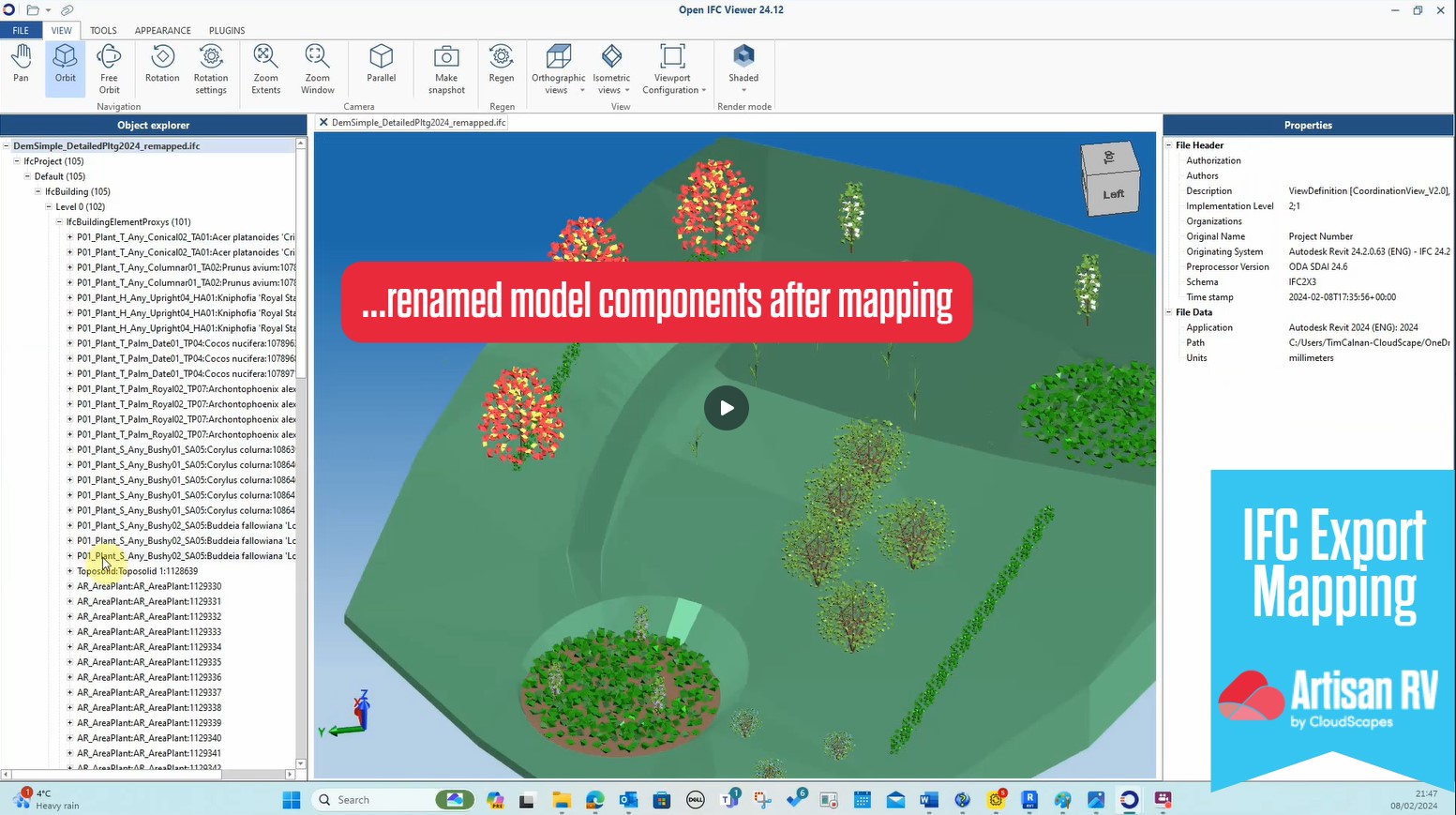 Cloud Clips IFC Export Mapping